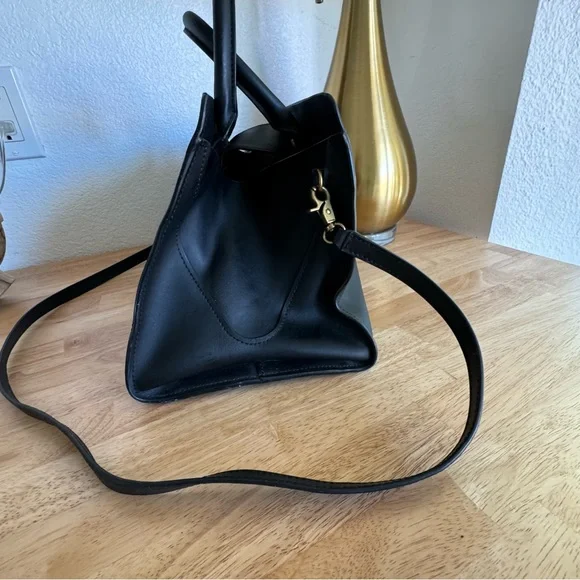 ZAC Zac Posen Leather Medium Black Satchel Bag